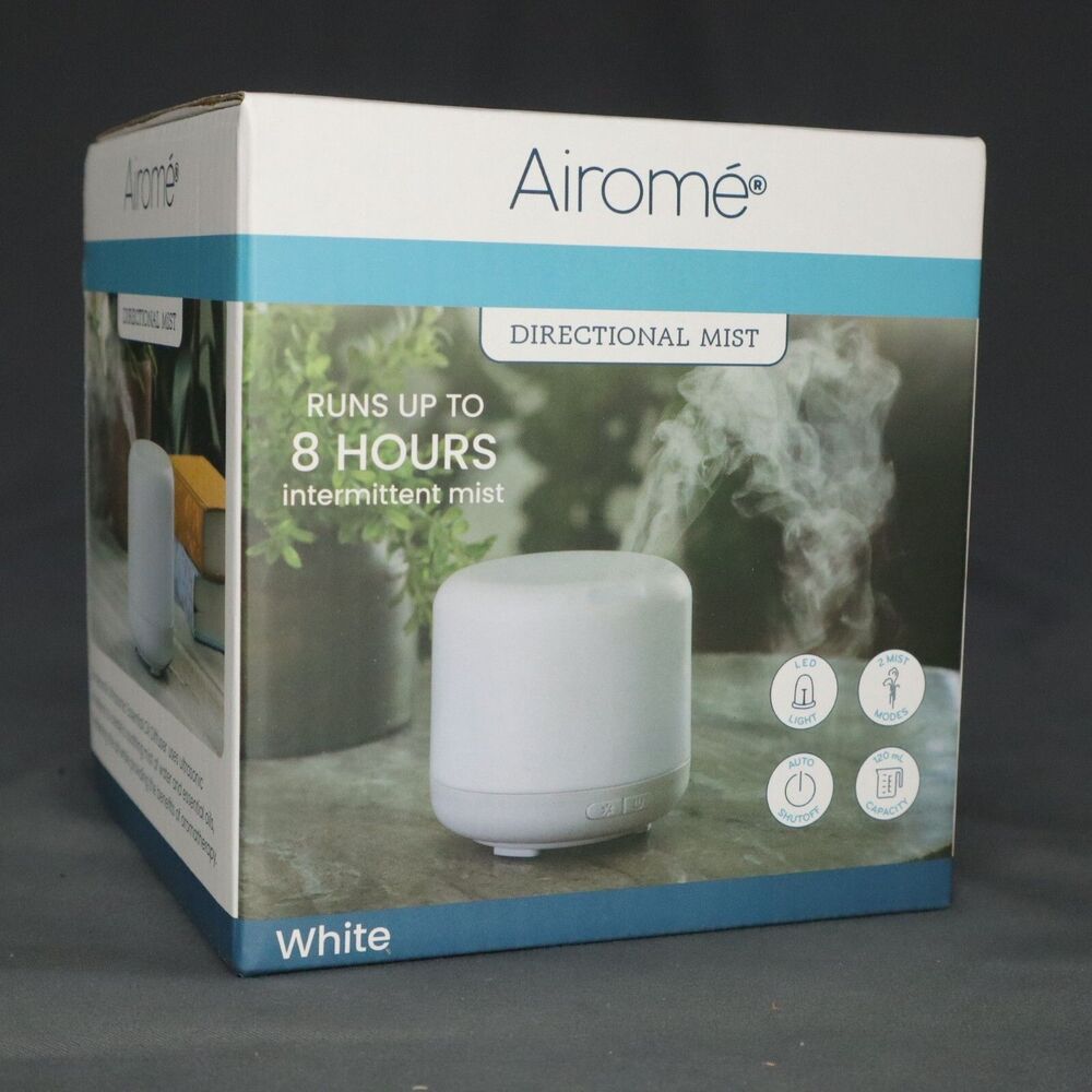 Airome Ultrasonic Lighted Oil Diffuser Intermittent 8 hrs white W/2 oils